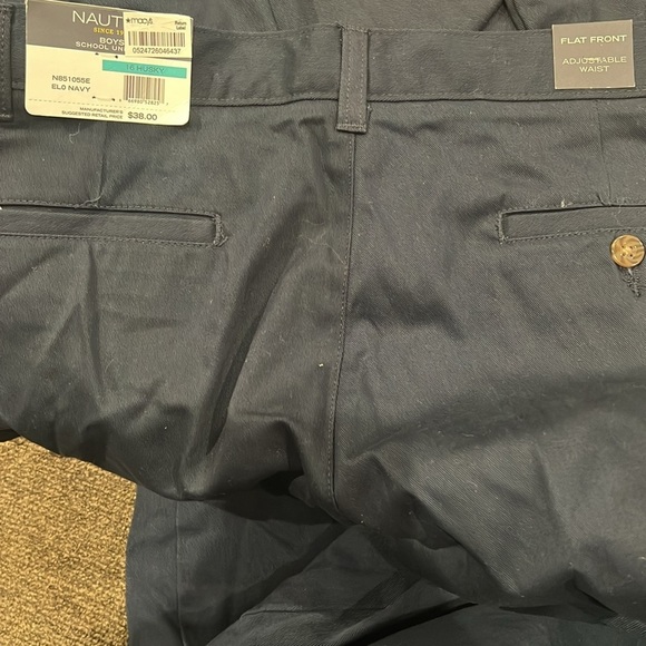 Nautica Boys' School Uniform Warp Knit Pants, Flat Front & Zipper Closure - Picture 6 of 6